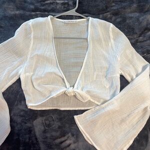 Abercrombie gauze tie front top